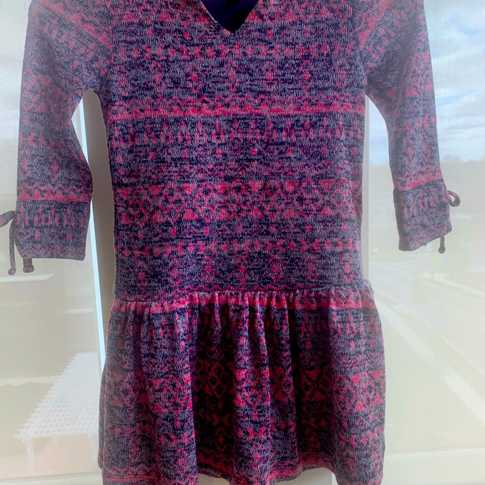 Girls multicolor dress. Pink and Blue